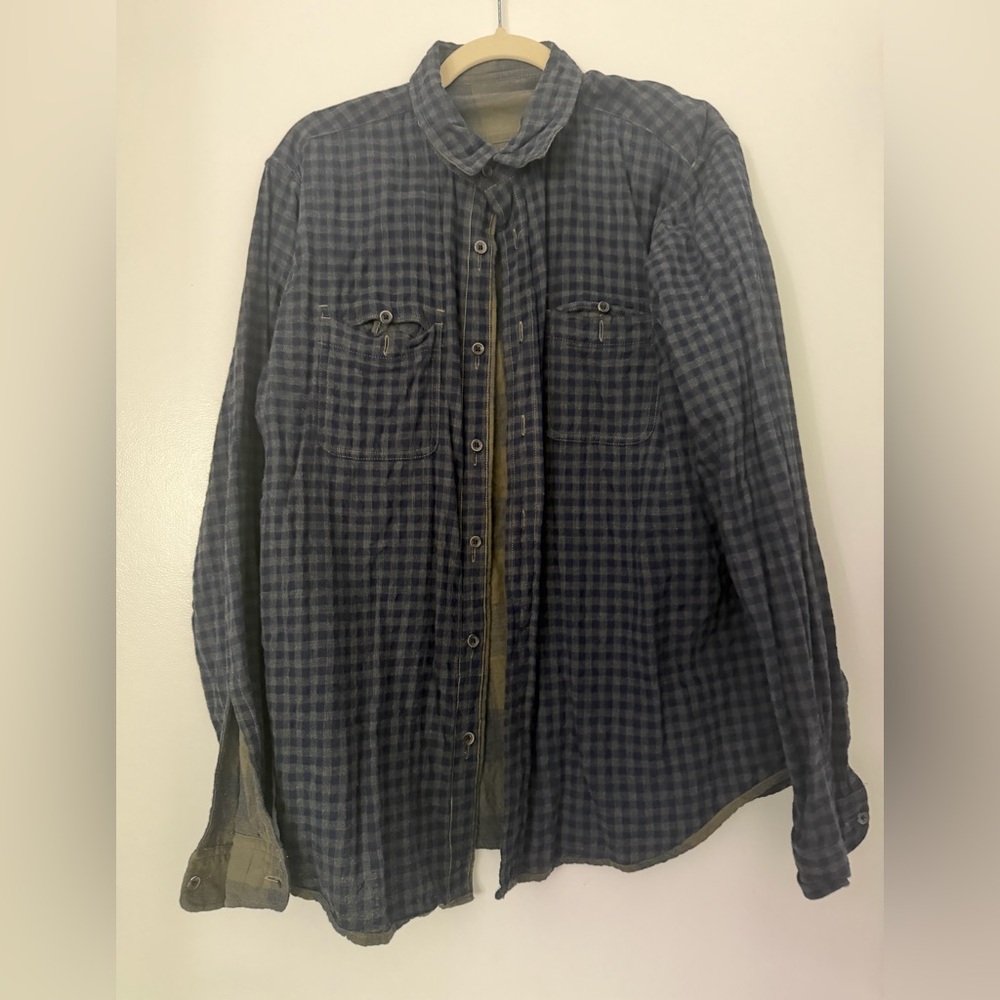 Men’s Reversible Tailor Vintage Navy Plaid Shirt